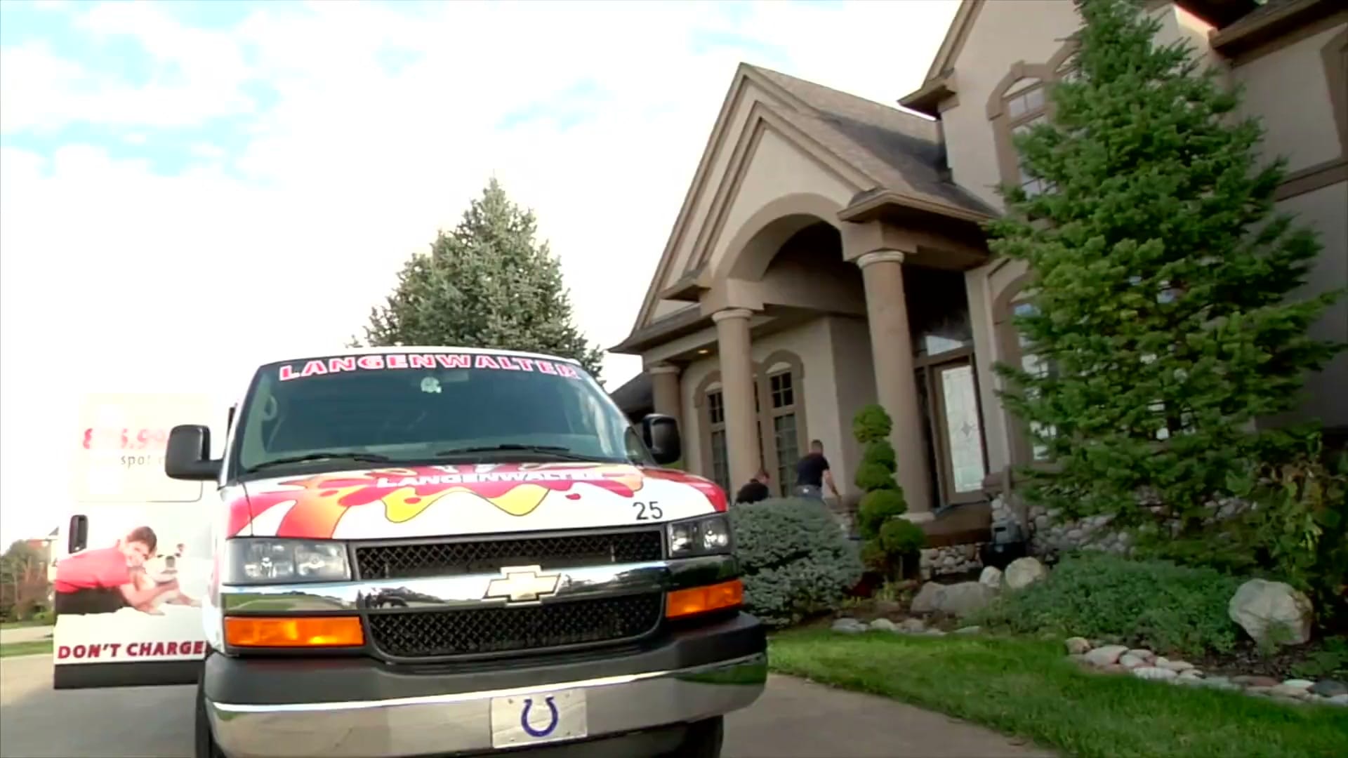 A Langenwalter van arriving at a customer's home